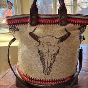 Pendleton Multicolor Tote Bag with Skull Design